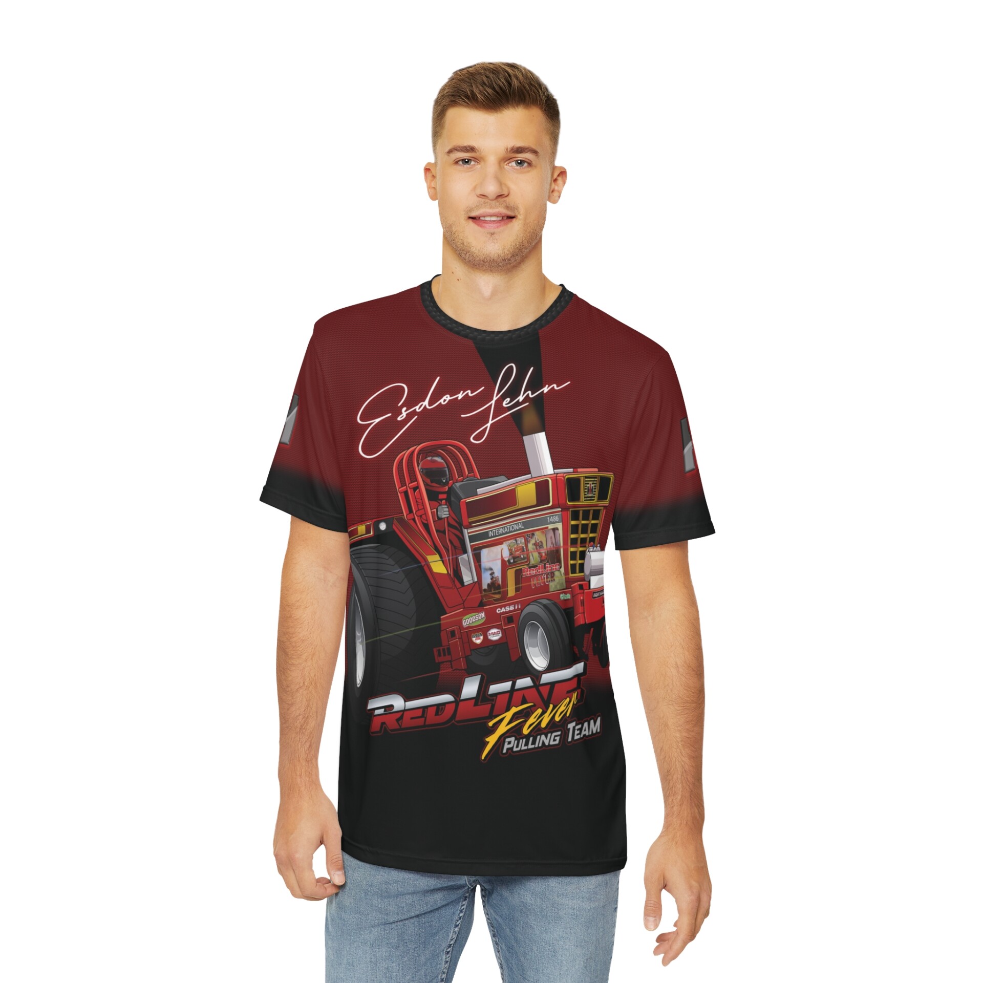 Men's Polyester Tee (AOP) - RLF Red Carbon Fiber